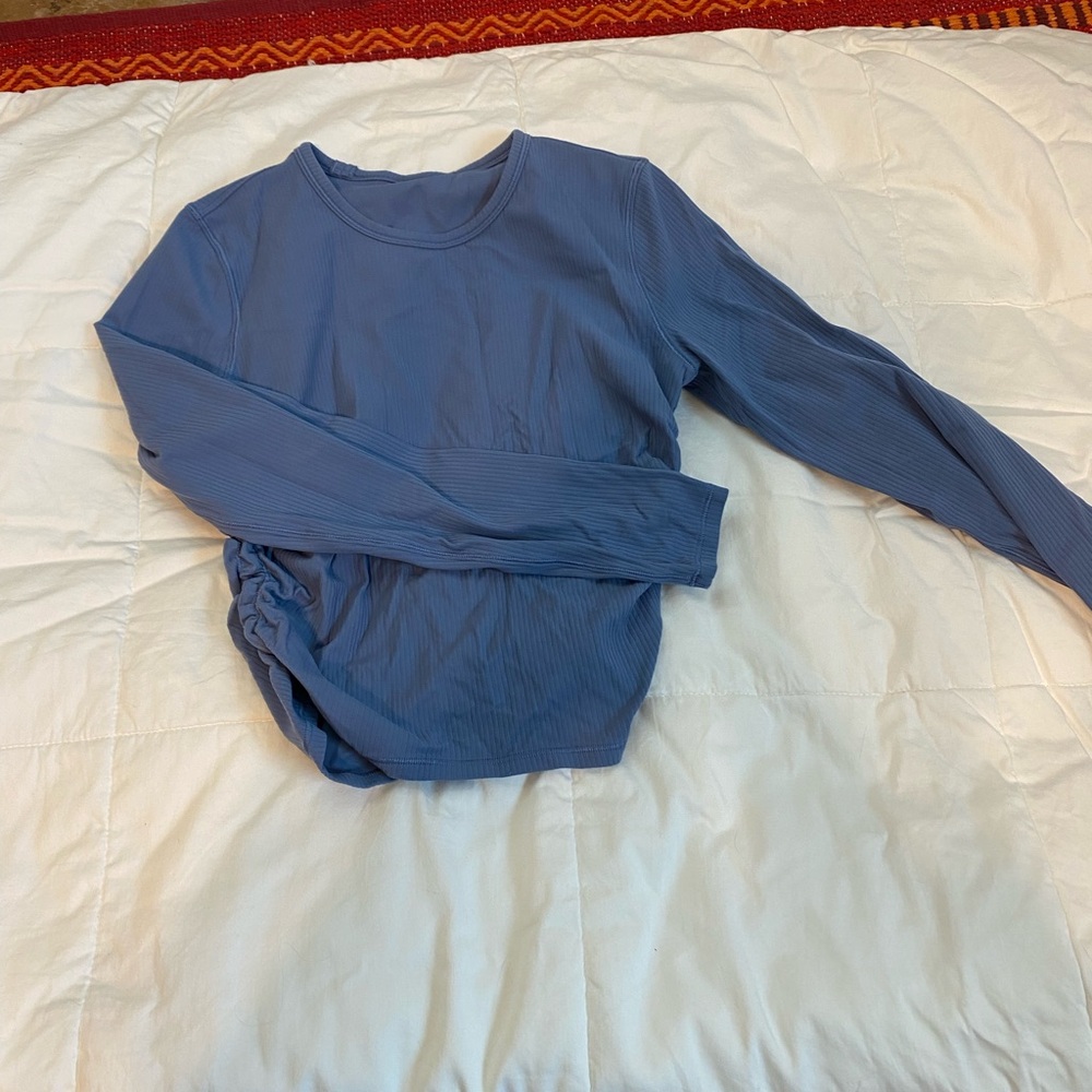 Ribbed cropped long sleeve tee